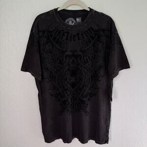 Affliction Shirt Men 2XL Tortured Tee Demon Skull Graphic Grunge Punk Y2K NEW